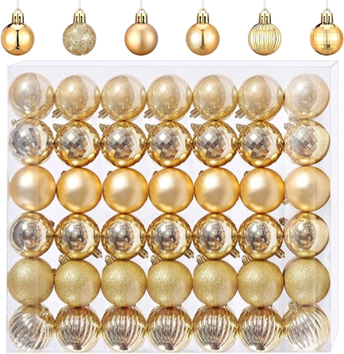 Mini Kerstballen Set van 42 Stuks van Schokbestendig Plastic (3 cm) met Hangers, Herbruikbare Decoratie voor de Kerstboom en Feestdagen