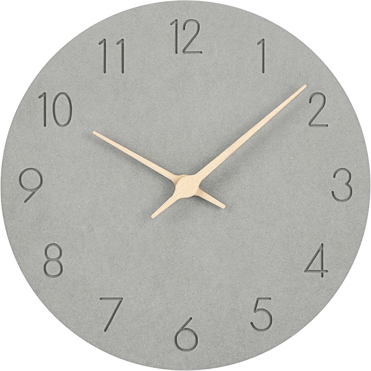 SnelShoppen - MDF Houten Wandklok Zonder Tikkende Geluiden, Geluidsloze Moderne Quartz Klok 30 cm - Makkelijk Afleesbaar voor Slaapkamer, Woonkamer, K
