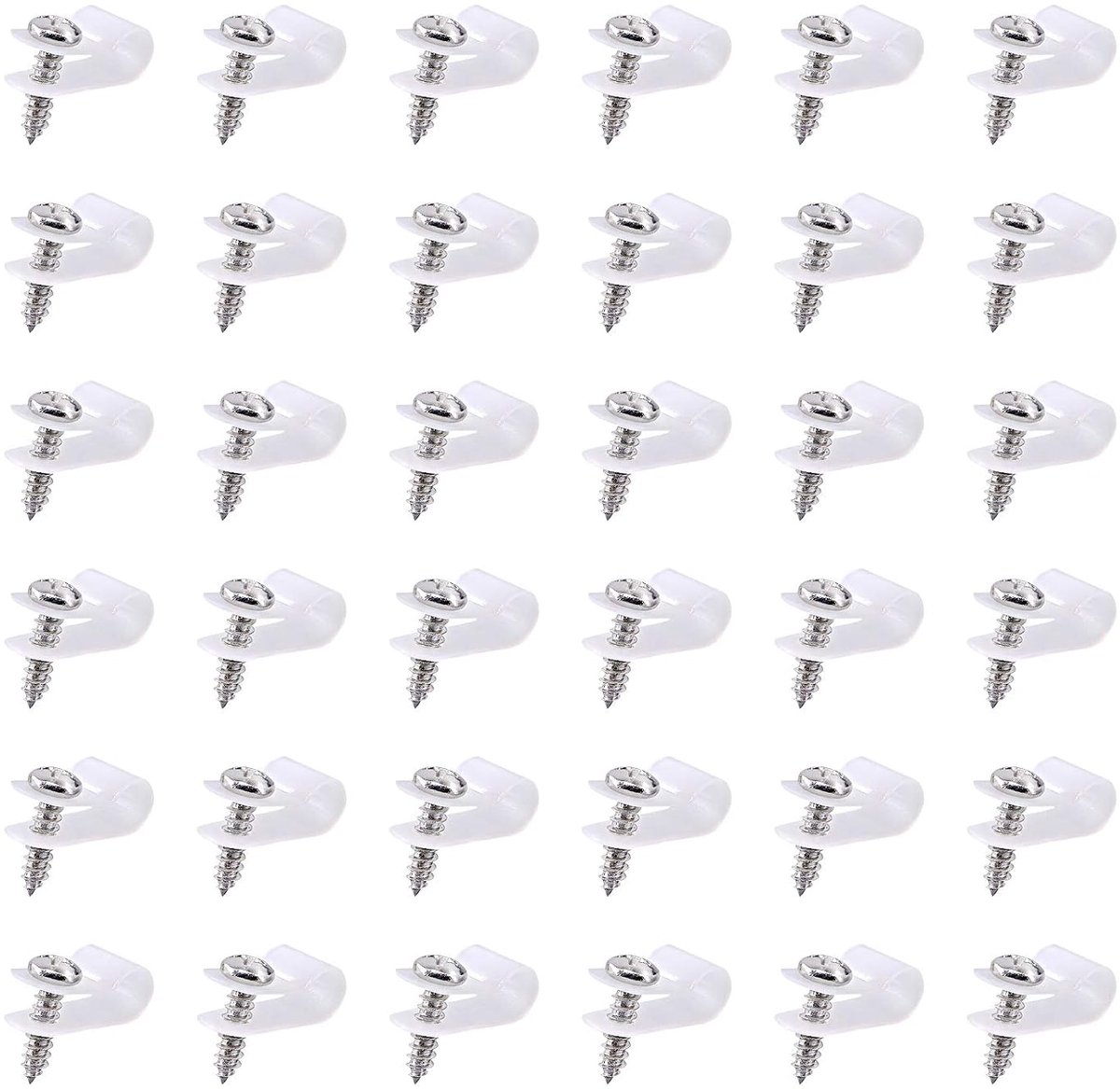SnelShoppen - 60 Stuks Kabel Clips Set - Nylon Plastic R-Type - 1/4 Inch - Wit - Voor Kabelbeheer - Inclusief Schroeven - Diverse Maten - Ideaal voor