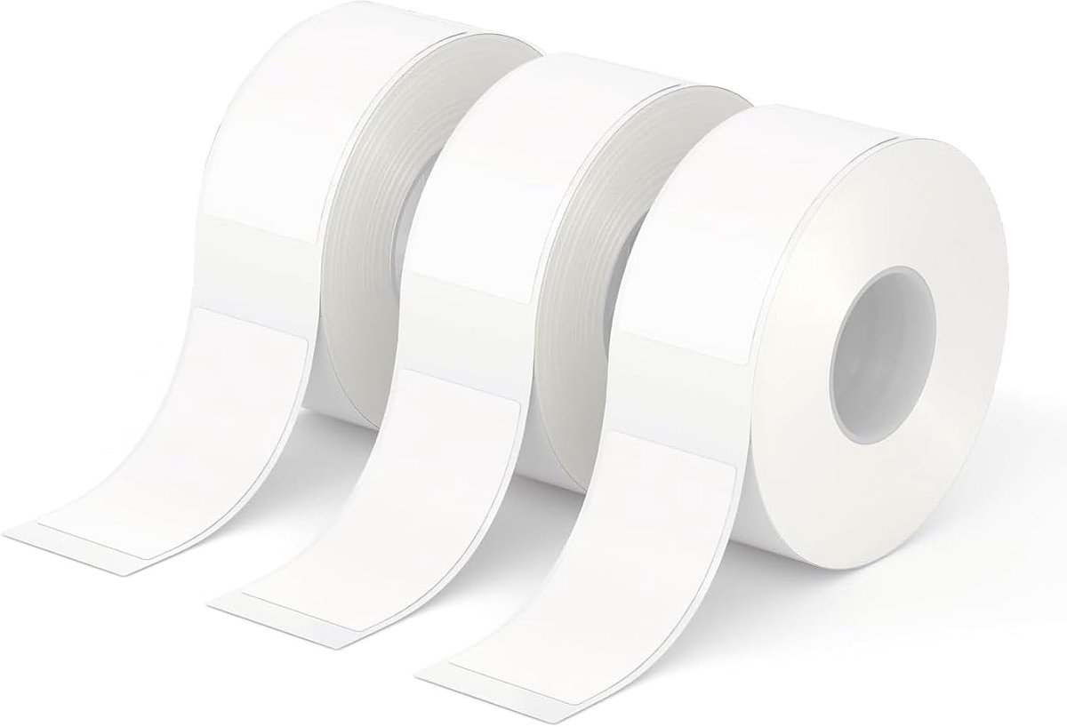 SnelShoppen - Thermal Label Maker Tape - 3 Rollen 15x35mm & 14x30mm - 540 Adhesive Sticky Labels voor Mini Inkless Label Maker - Perfect voor Thuis, K