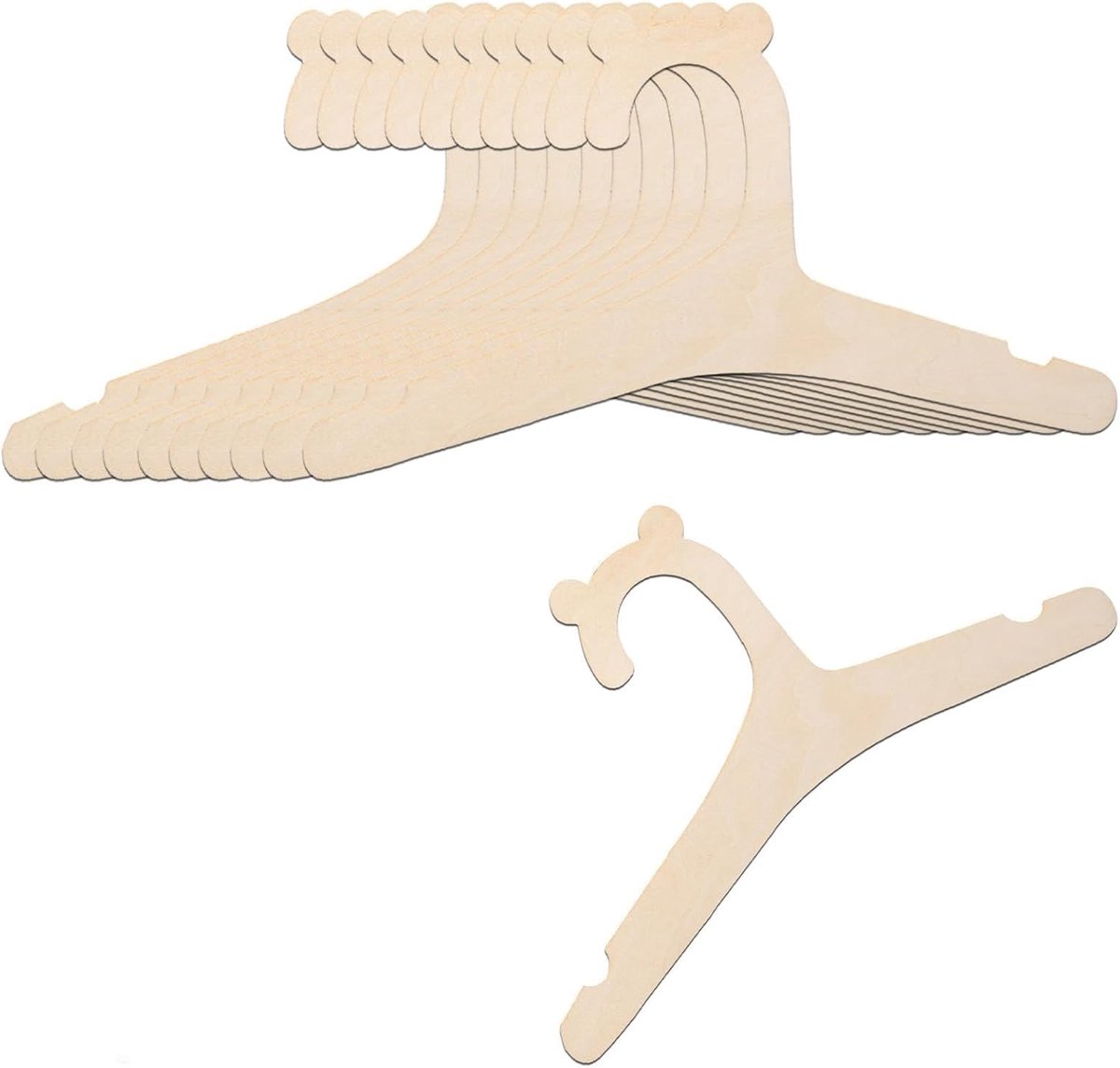 SnelShoppen - Babykleerhangers 10 stuks - Antislip Houten Kinderhangers - Robuuste Kledinghangers voor Pasgeborenen - Ideaal voor Baby Kleding, Overhe