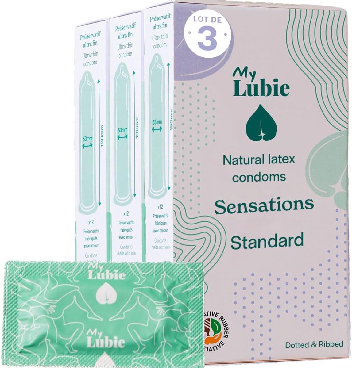 SnelShoppen - 3x12 Vegan Préservatifs Texturés - Perlés & Nervurés - 54mm - Ultra Fijn, Sensaties Décuplées, Premium Kwaliteit