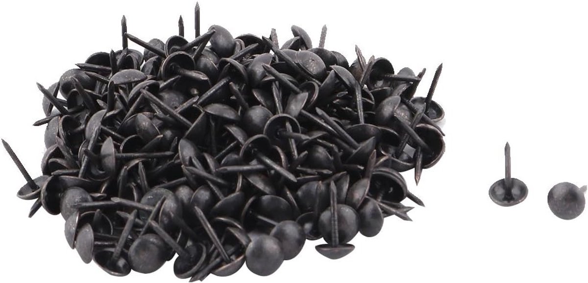 SnelShoppen - 200 Stuks Zwarte Taper Nagels voor Tapijt en Meubels - Metaal Rond 7 x 13 mm - Ideaal voor Tafel en Vloerbevestiging
