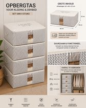 Lot de 4 sacs de rangement pour vêtements, couettes, boîte de rangement pliable avec fenêtre transparente et double fermeture éclair 62 X 46 X 22 cm, sac de rangement pour placard, sous le lit et grenier D71