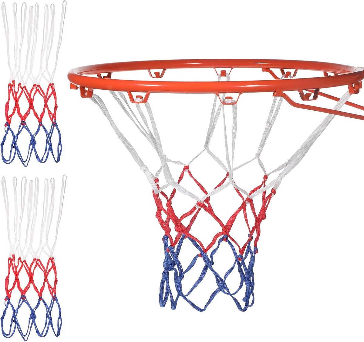SnelShoppen - 2 Pack Basketball Net - Robuuste Vervangingsnetten voor Binnen en Buiten - Weerbestendig Polyester - Kleurvast en Scheurbestendig - Idea