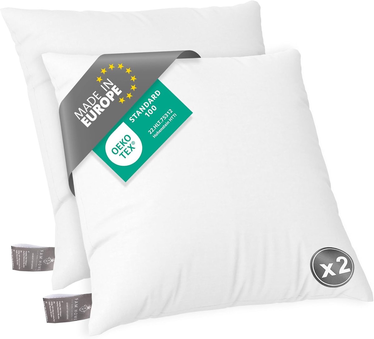 SnelShoppen - Set van 2 Soft Microfiber Kussens 60x70cm - Hypoallergene Ondersteuning voor Hoofd en Nek - Geschikt voor Alle Slaaphoudingen - Machinew