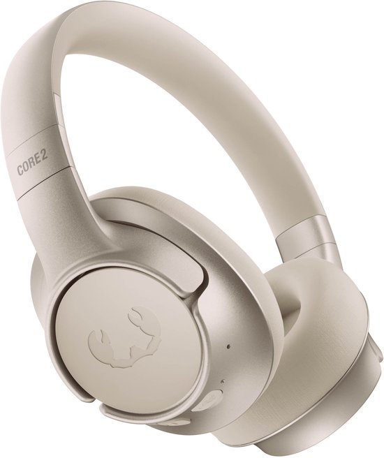 Casque over-ear Clam Core 2 beige clair avec 'CORE 2' sur l'arceau.