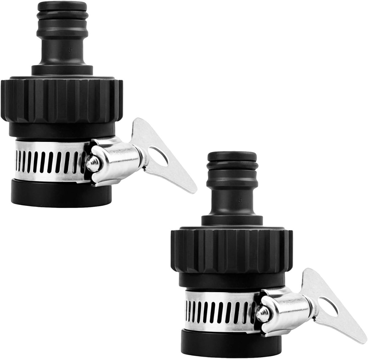 SnelShoppen - 2 Universele Slangaansluitingen Kraan, Waterfilter & Tuinslangadapter voor Tuin, Camping, Auto Wassen - Rubber Connectoren