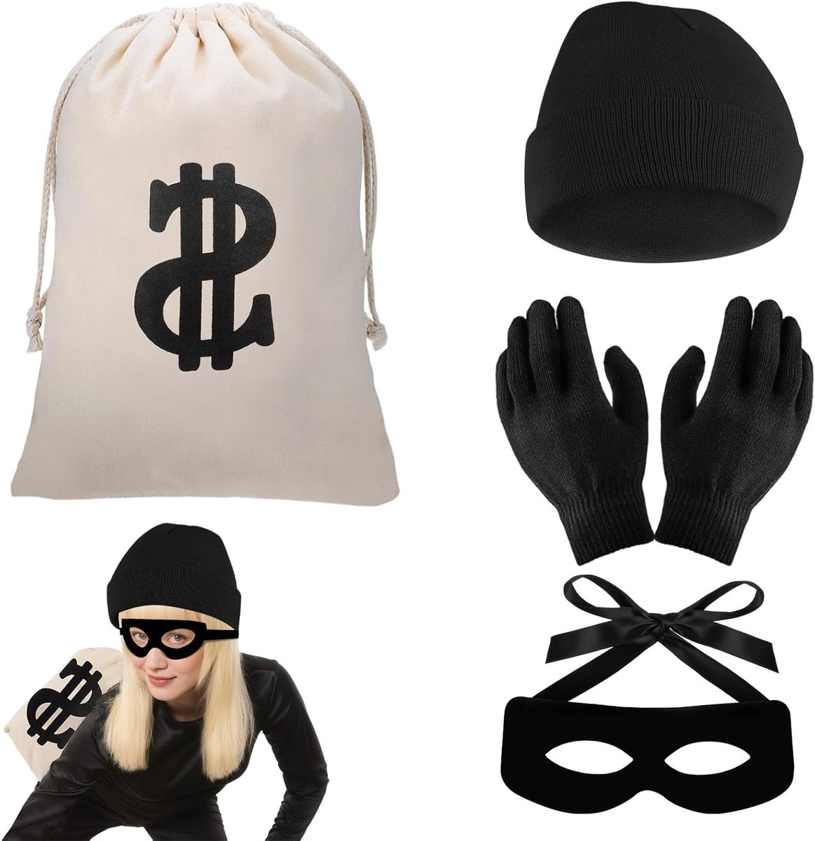 Diefstijl Kostuumaccessoires voor Duiker Outfit - Perfect voor Feestkleding, Carnaval, Halloween en Rollenspellen