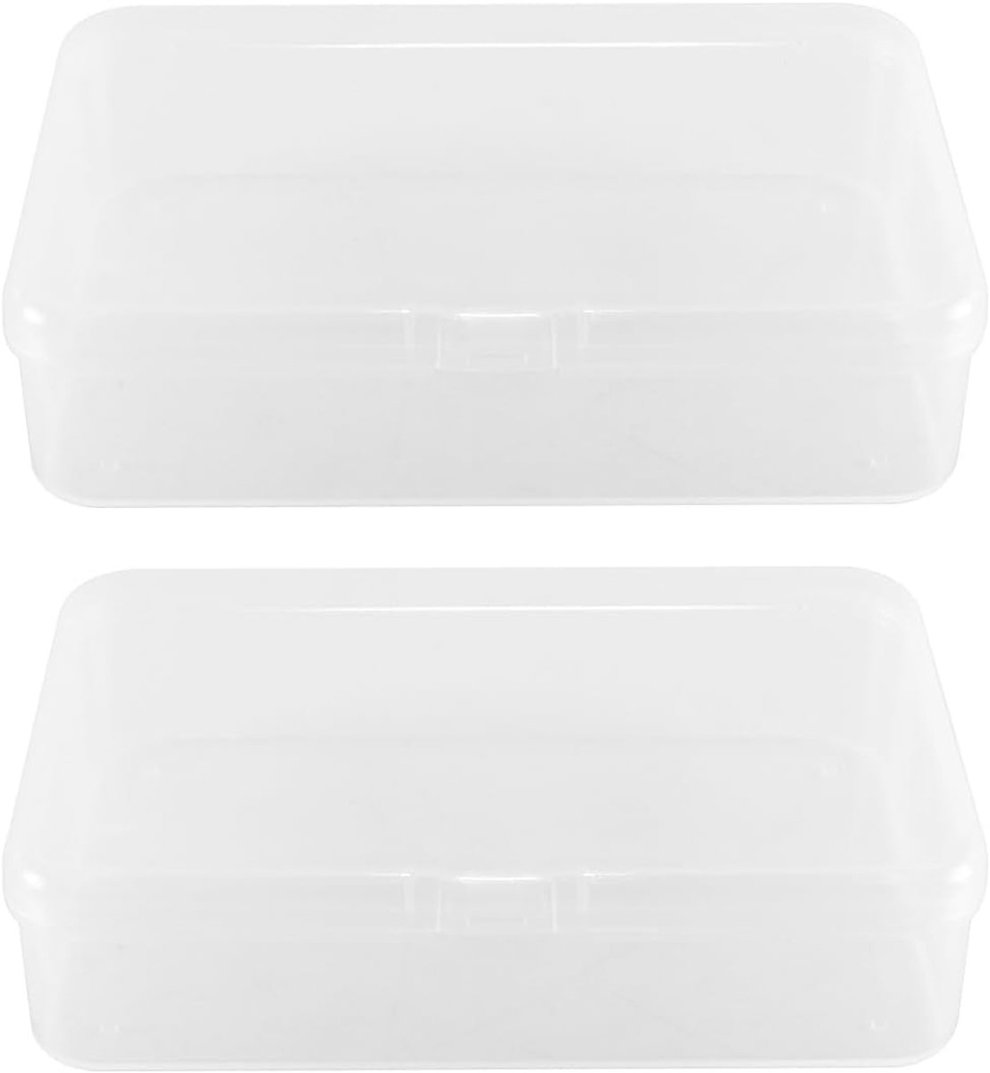SnelShoppen - 9x Transparante Plastic Opbergdozen 10.5x7.5x2.5cm met Deksel, Rectangulaire Behuizing voor Kunstbenodigdheden, Foto's en Kleine Onderde