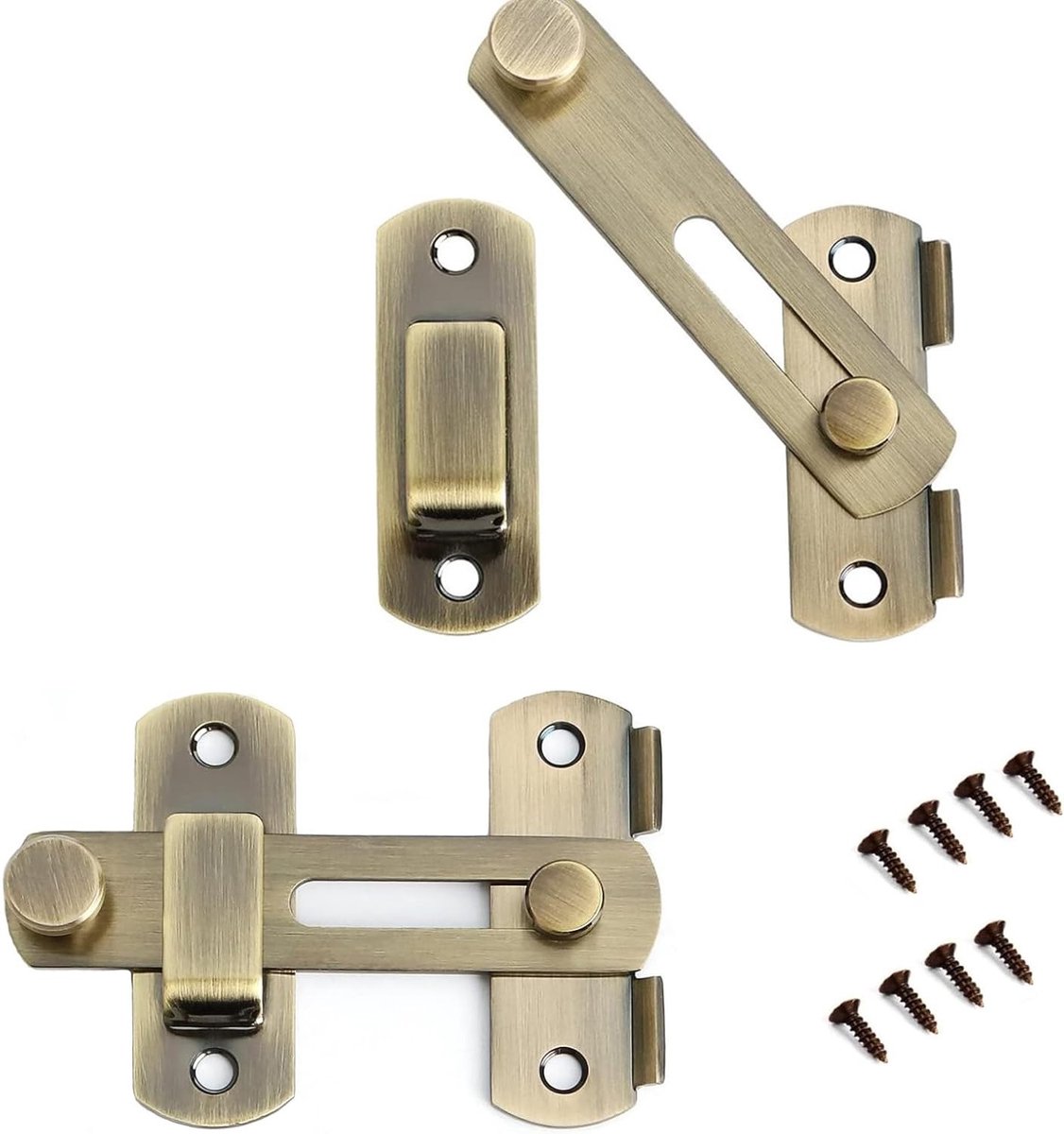 RVS Flip Latch Beveiligingssluiting 2 Stuks, Voor Deur, Raam, Meubels en Badkamer, Inclusief Schroeven en Veiligheidslock