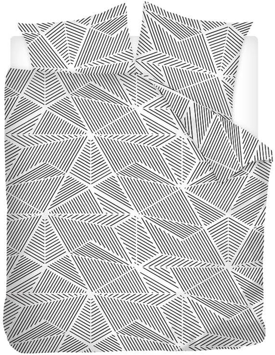 SnelShoppen - Luxe Dekbedovertrek 240 x 200/220 cm met 2 Kussenslopen, Grafisch Patroon, Zacht Materiaal, Anthraciet Kleur voor Slaapkamer Decoratie