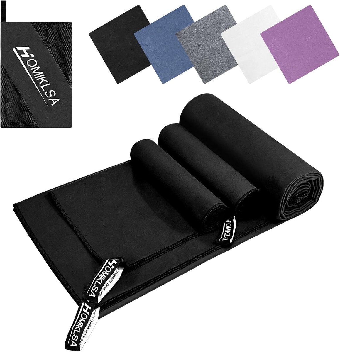 SnelShoppen - Microfiber Handdoeken Set van 3 - Grote 200 x 100 cm en 2 Kleine 80 x 40 cm - Sneldrogende Microvezel Sporthanddoeken voor Reis, Bad, Fi