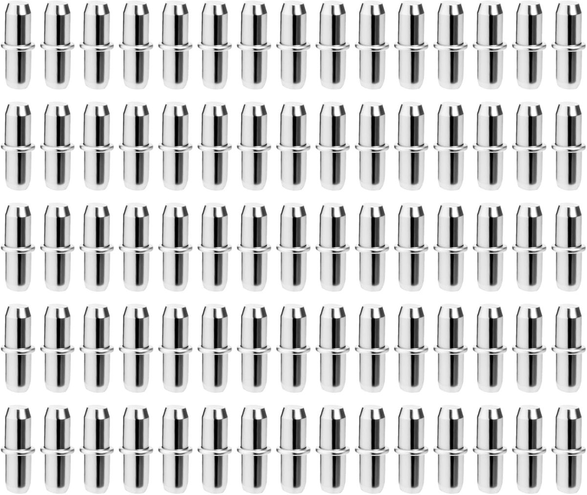 SnelShoppen - 75 Pcs Planksteunen, 5mm x 17mm, Stevige Plankhouders van Koudgewalst Staal, Ideaal voor Kasten, Keukens en Werkruimtes