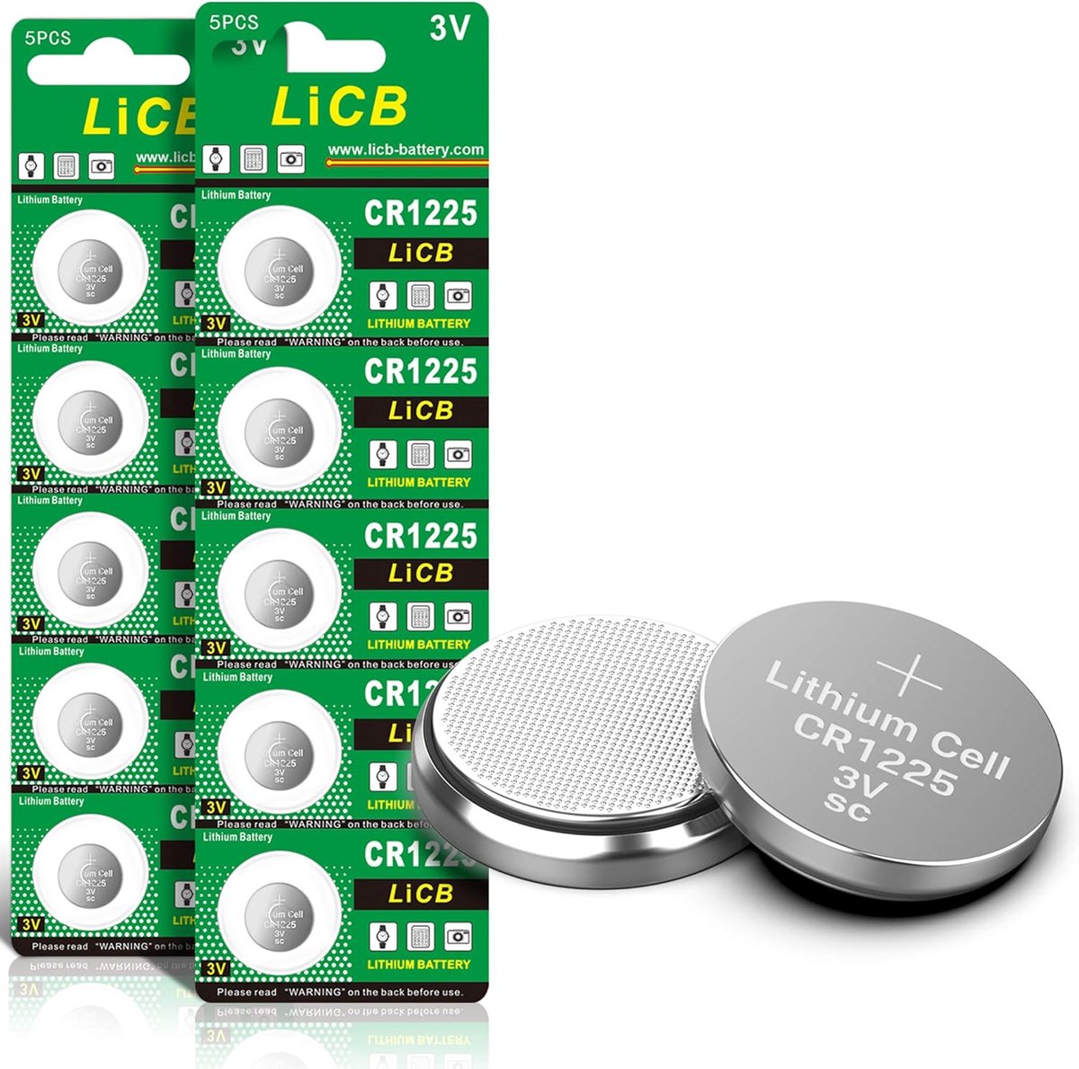 SnelShoppen - 10x CR1225 3V Lithium Knopcell Batterijen - Lange Opslagcapaciteit - Betrouwbare Lithium Batterijen voor Horloges, Fietslampen, Speelgoe