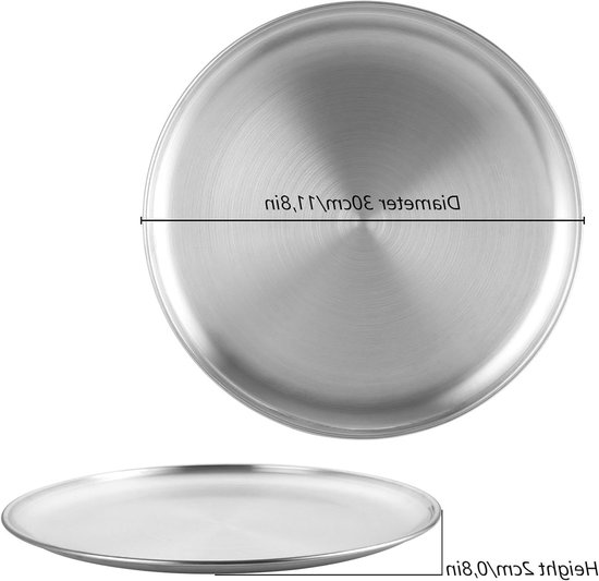 Ronde Pizzaset van 5 Stuks - 30 cm RVS - Voor Oven en Serveren — afbeelding 5