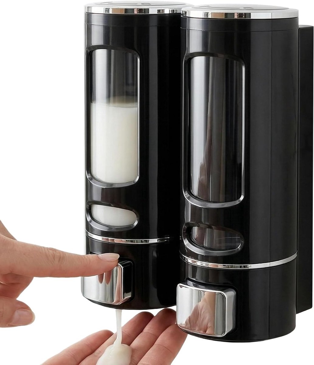 Wandmontage Zeepdispenser Set van 2 - 400ml, Ideaal voor Badkamer en Keuken, Handig en Hygiënisch