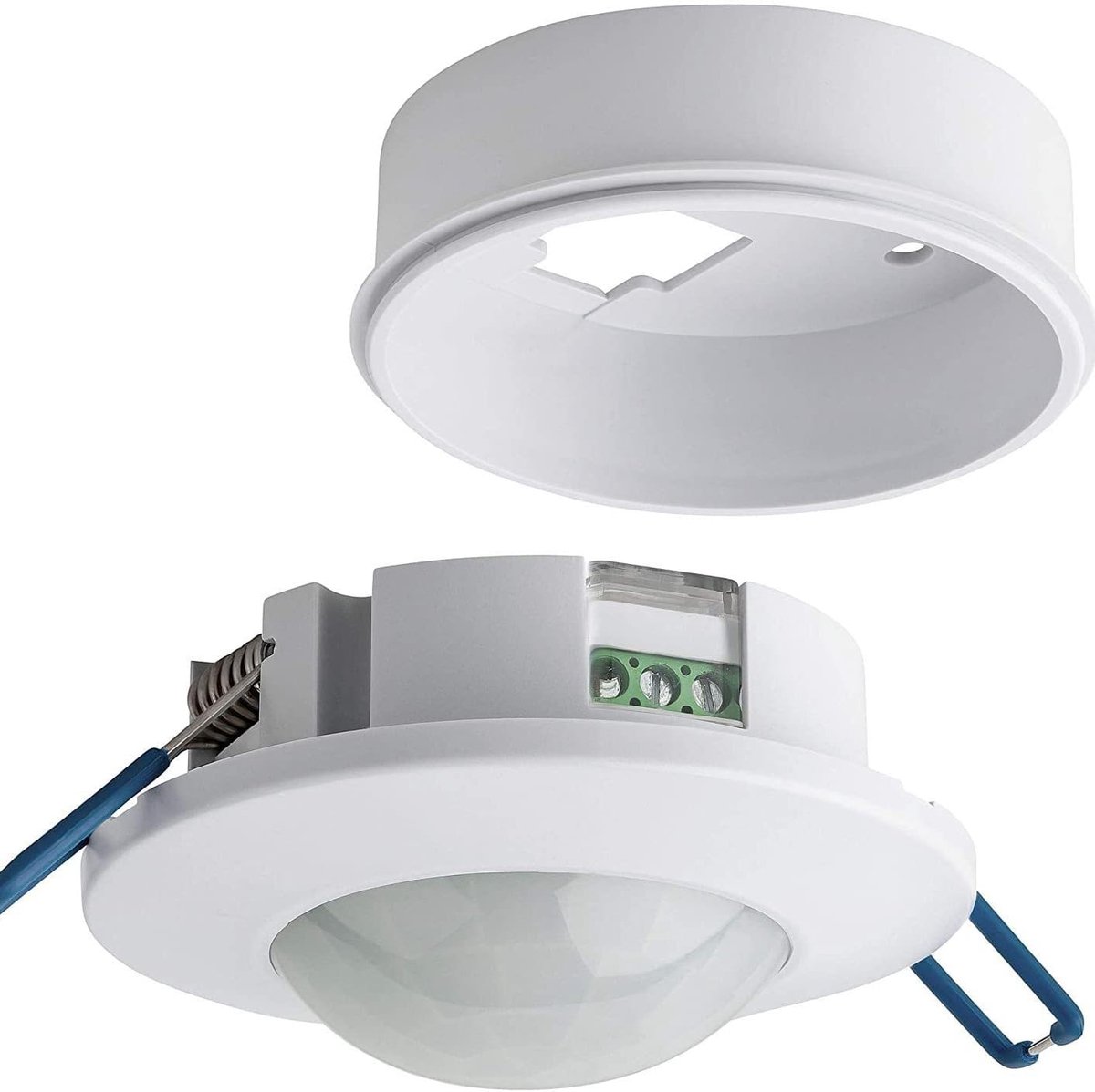 SnelShoppen - Bewegingsmelder voor binnen, Infraroodsensor met hoge gevoeligheid, Draadloos, 180 graden, Wit, Ideaal voor veiligheid en energiebespari
