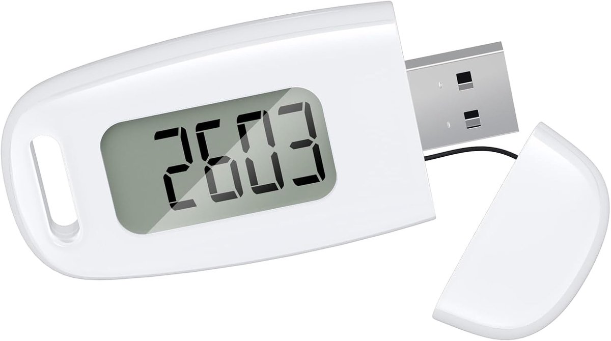 SnelShoppen - 3D Pedometer voor Wandelen, USB Opladen, Grote Display, Eenvoudige Stapenteller zonder App, Nauwkeurige Stappen Tellen voor Mannen, Vrou