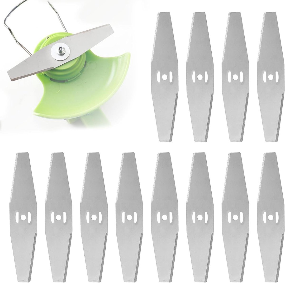 Set van 12 metalen grastrimmer messen van 150 mm - vervangingsbladen, accessoires en tuingereedschap voor een perfecte afwerking