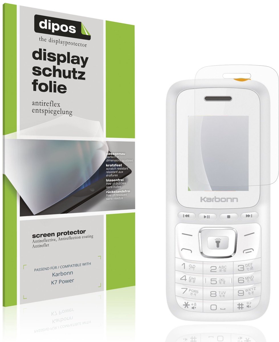 dipos – 4x Matte Beschermfolie geschikt voor Karbonn K7 Power | Krasbestendige & antireflecterende Screenprotector Ultra-Thin