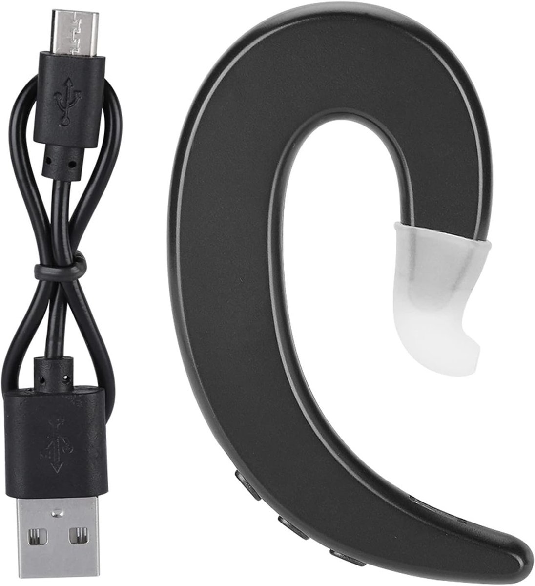 SnelShoppen - Bone Conduction Bluetooth Hoofdtelefoon Draadloos Ergonomisch Oorklem Headset voor Handsfree Muziek en Bellen (Zwart) - IPX5 Waterproof,