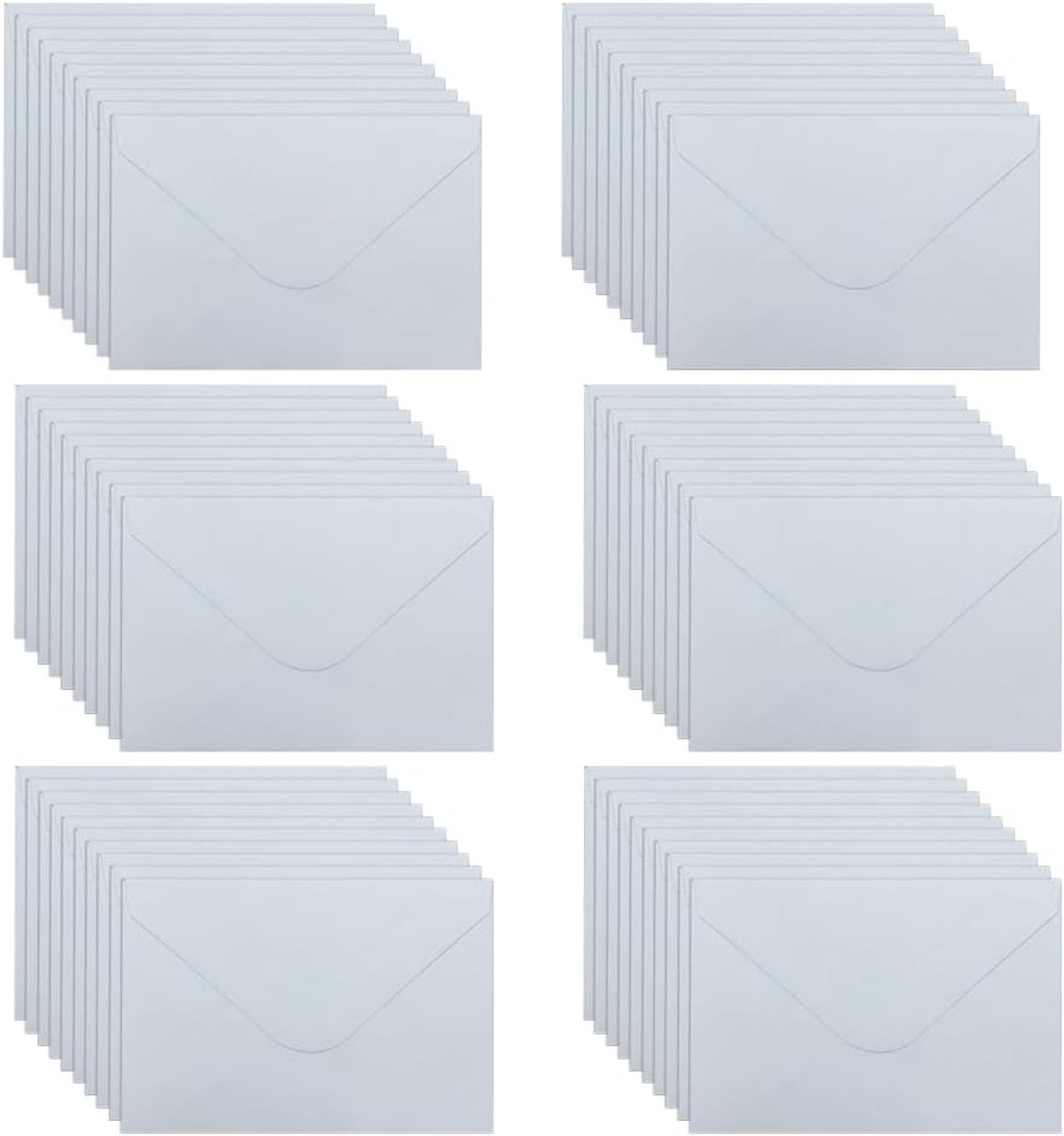 SnelShoppen - 60 Witte Kraft Papier Enveloppen 15.5x10.5 cm - Klassieke Flap Mini Enveloppen voor Uitnodigingen, Bedrijfsdoeleinden en Huwelijken