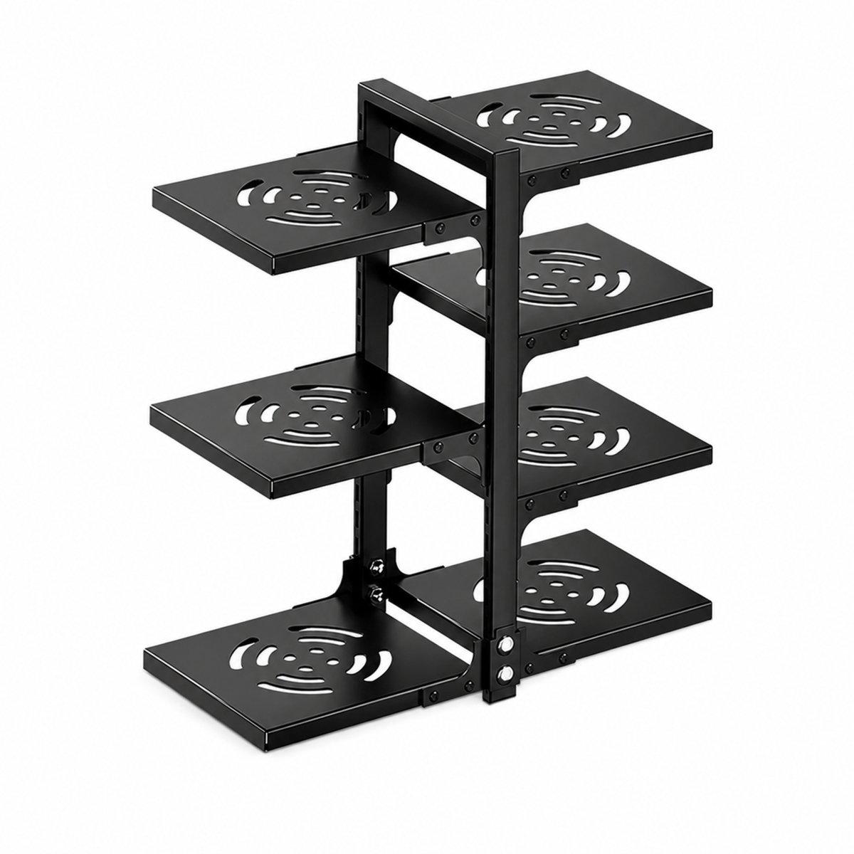 Noventra - Pannenrek - Pannen Organizer - Keukenkast Organizer - Opbergrek voor Pannen - Verstelbaar - Keuken Organizer - Koolstofstaal - Zwart