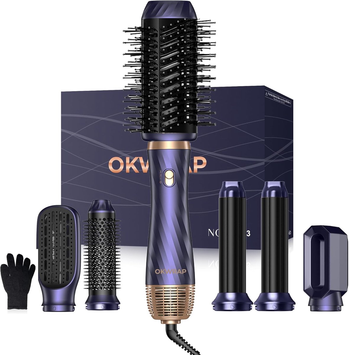 SnelShoppen - 6-in-1 Air Styler & Haar Föhn Borstel - Multifunctionele Haardroger, Styling Brush, Krulborstel, Volume, Hittebestendig, Geschikt voor A