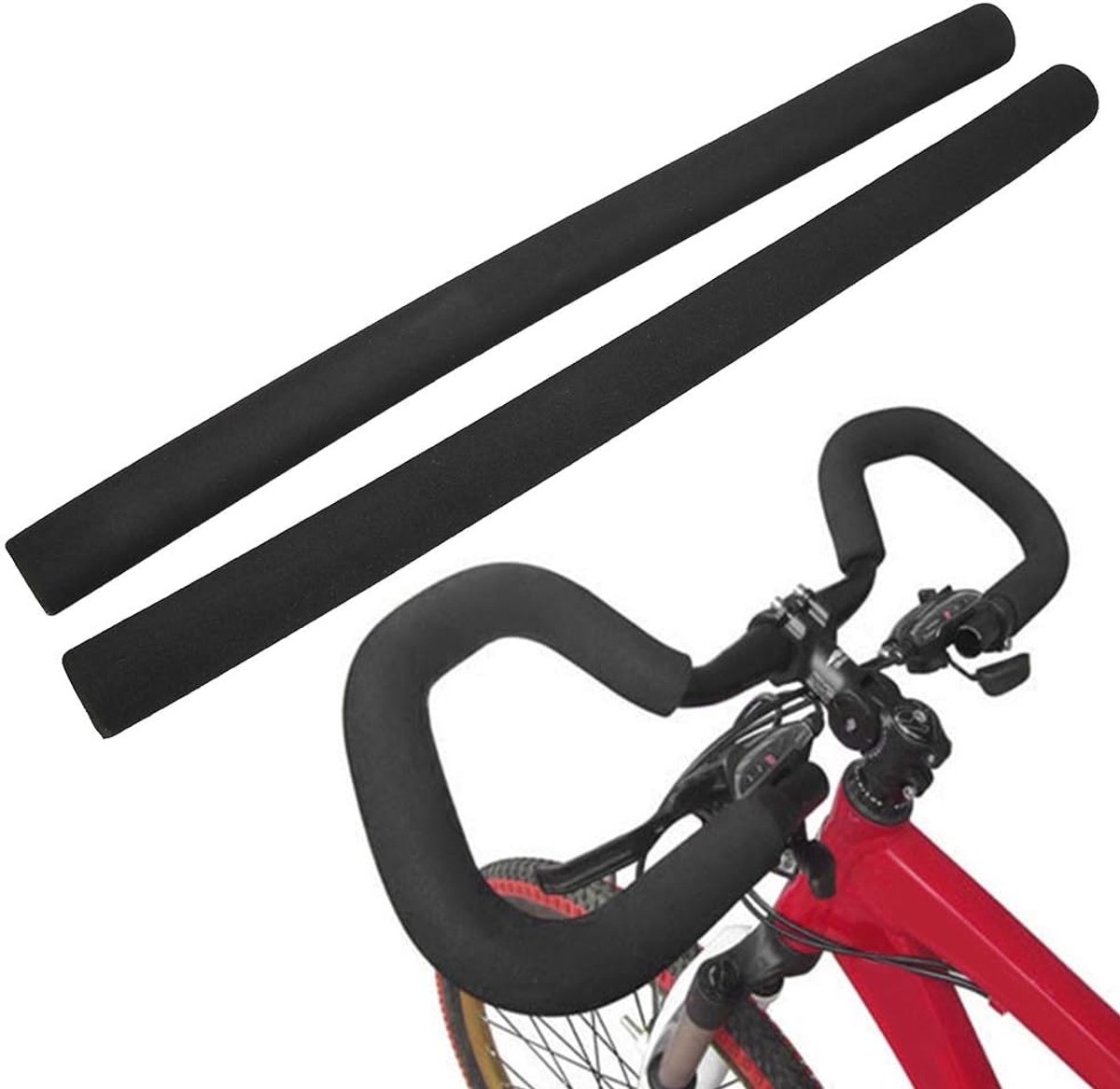 SnelShoppen - Fiets Handvat Grip - Foam Flexibele Handvat Cover voor Mountain Bikes en Racefietsen - 1 Paar Comfortabele en Duurzame Handvatten