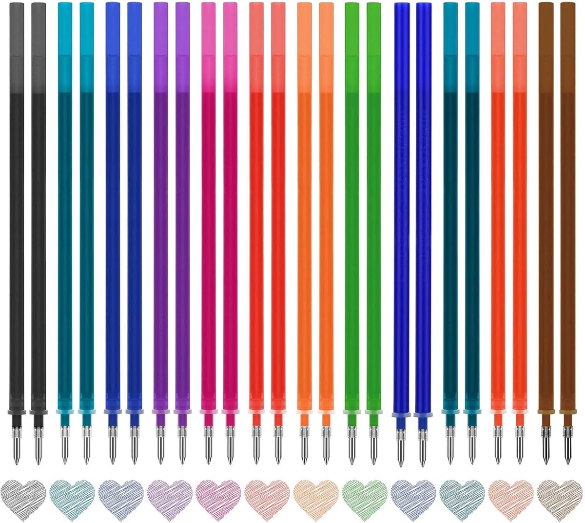 SnelShoppen - 24 Stuks Erasable Vullingen, 0.7mm Rollerball, 12 Kleuren, Erasable Inkt, Geschikt voor School en Kantoor, Handig en Creatief