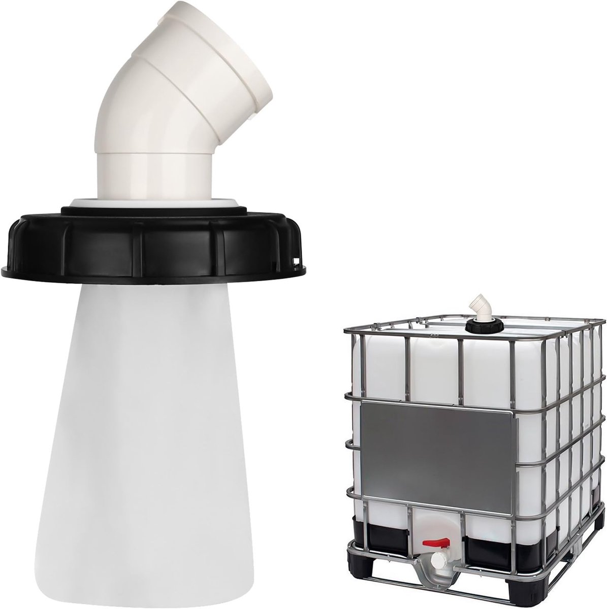 SnelShoppen - IBC Lid Filter 45° - 163 mm - Nylon - Wasbaar - IBC Reservoir Accessoire voor Regenwater DN 150 - Duurzaam en Herbruikbaar