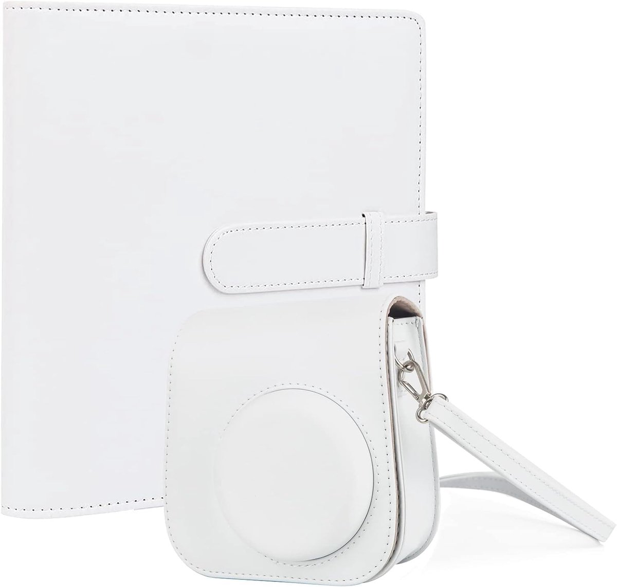 SnelShoppen - Tas Hoes met 256 Vakken Fotoalbum voor Instantcamera, Wit, Geschikt voor Mini 12, Ideaal voor Feesten, Reizen en Kinderen