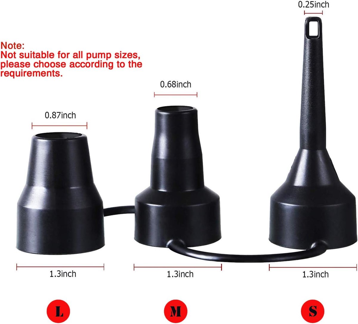 SnelShoppen - 2Pcs Plastic Nozzle Air Pump Nozzle Vervangingsset voor Inflatable Pump - 3 Maten - Lichtgewicht en Duurzaam - Ideaal voor Luchtbedden,