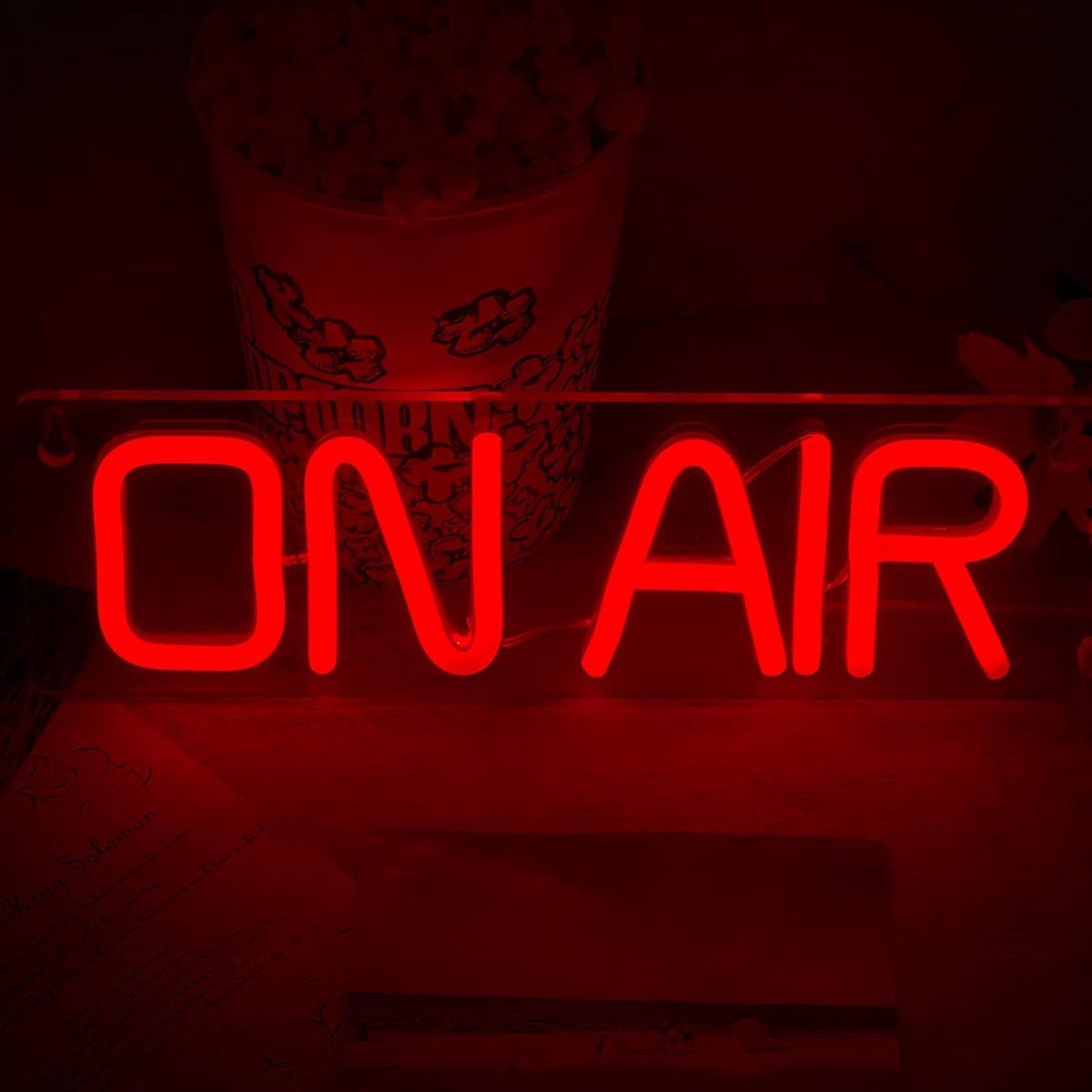 SnelShoppen - On Air Neon Wall Sign - USB Powered LED Light Sign - Neon Licht voor Bar, Kantoor, Winkel, Restaurant Wanddecoratie - Rood, Duurzaam en