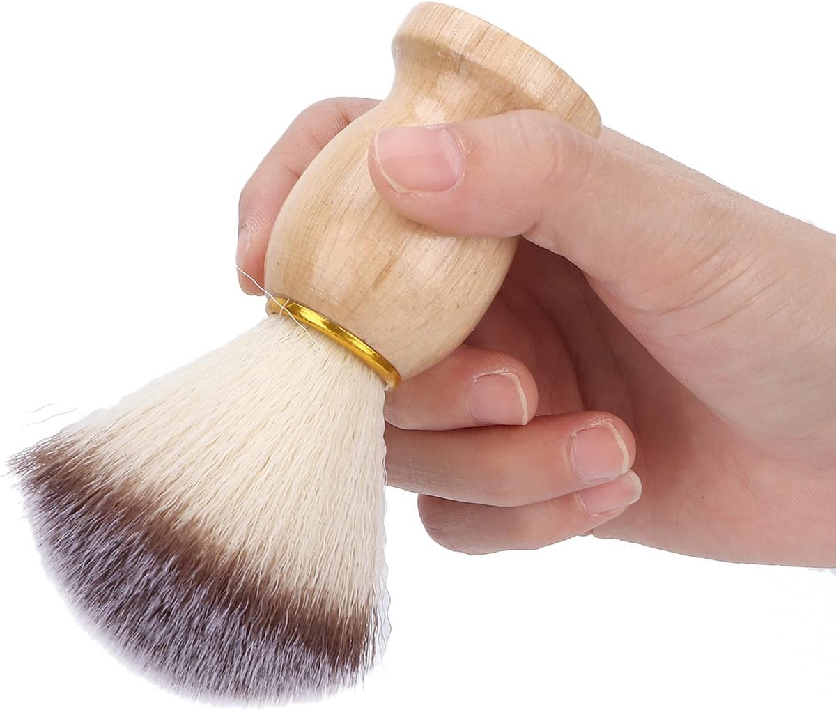 SnelShoppen - Scheerkwast voor Mannen met Houten Handvat, Handgemaakte Scheerkwast, Professionele Haarverzorgings Tool, Cadeau voor Vaderdag van Docht