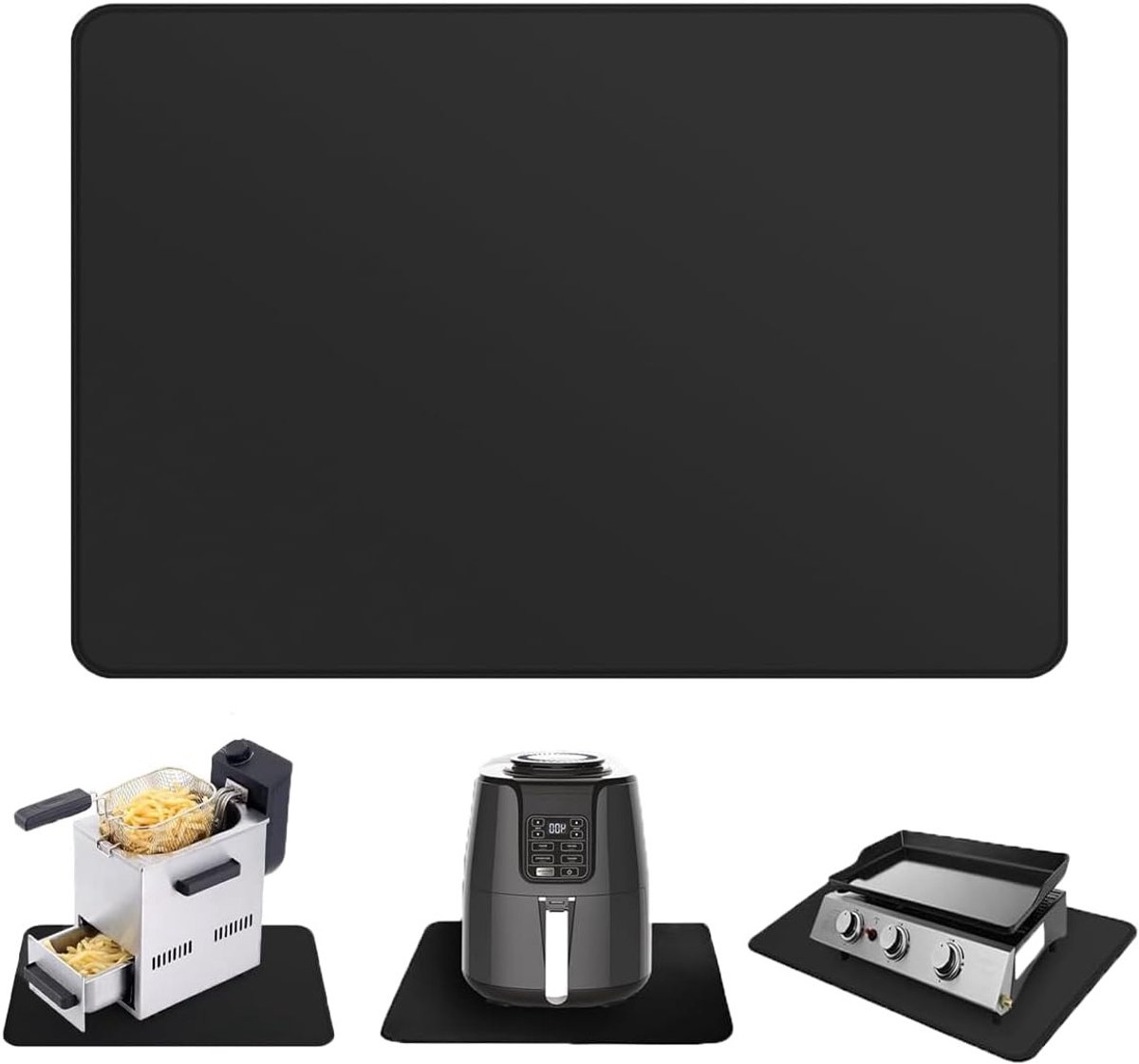Hittebestendige onderlegger 45 x 38 cm, antislip en vuurvast, ideaal voor keukenwerkbladen, luchtfriteuse en broodrooster, waterdicht en olieafstotend