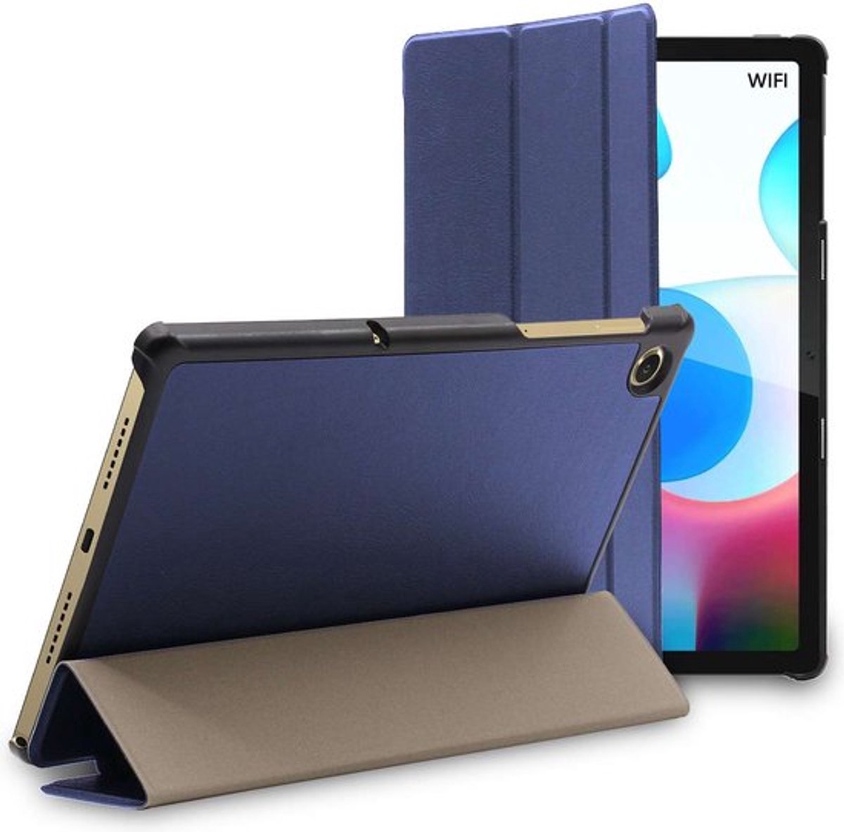 ebestStar - Hoes geschikt voor Realme Pad 10.4 (2021), Slanke Design PU Lederen Etui, Automatische Slaap/Wake, SmartCase hoesje, Donkerblauw