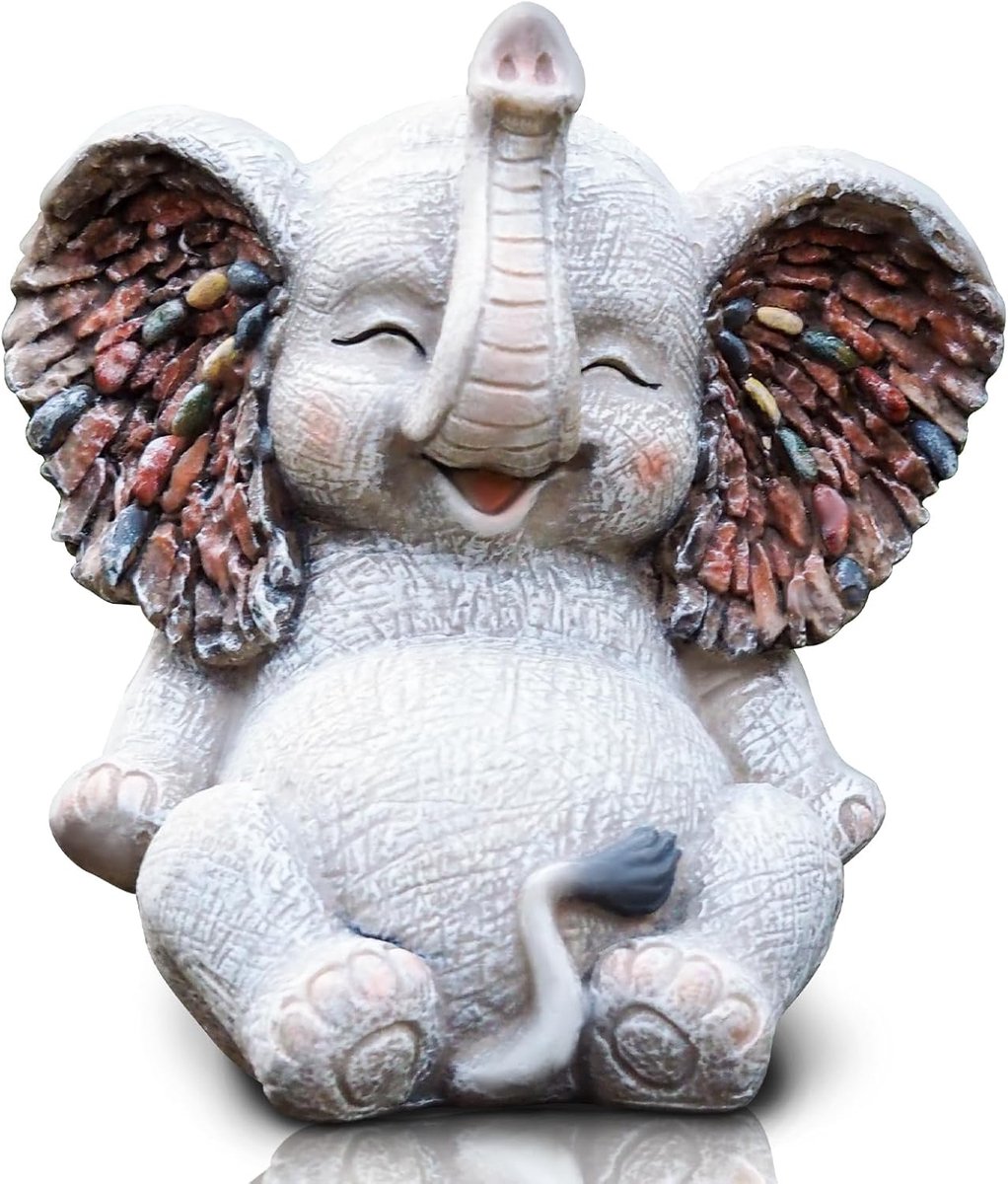 SnelShoppen - Elephant Outdoor Mini Tuindecoratie, Weerbestendig Yoga Beeld, Leuke Gift voor Tuin en Binnen, Handgemaakt van Hoogwaardige Kunststof