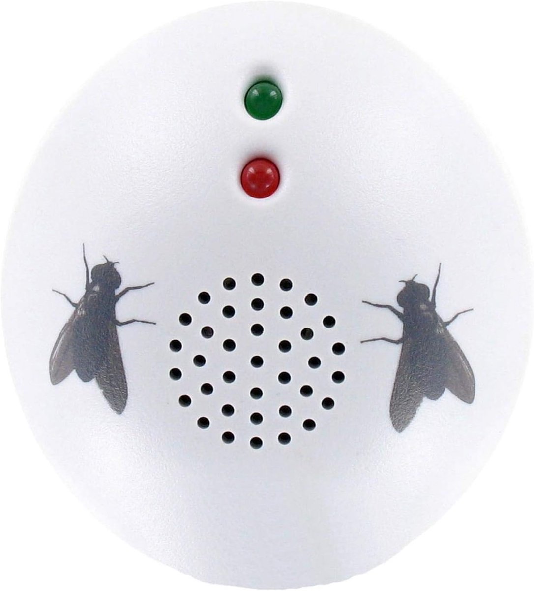 SnelShoppen - Weitech Fly Repeller - Ultrasonische Vliegenbestrijders tot 40 m² voor Binnengebruik met Indicatie Licht - Effectieve Ongediertebestrijd