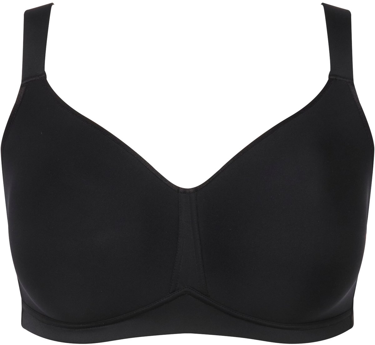 Ulla Popken - Dames - Beha spacer-cups zonder beugel microvezel - Zwart - Maat 100E