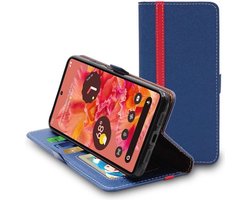 ebestStar - Hoes geschikt voor Google Pixel 6, Wallet Etui, Book case hoesje, Donkerblauw, Rood