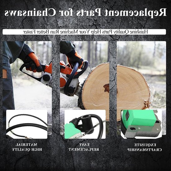 Ontstekingsspoel en Stopknop Set voor Kettingzaag - Geschikt voor Husqvarna 50, 51, 55, 268, 272, 266, 261, 262, 61, 254, 257 - Hoogwaardige Onderdelen voor Betrouwbare Prestaties — afbeelding 3