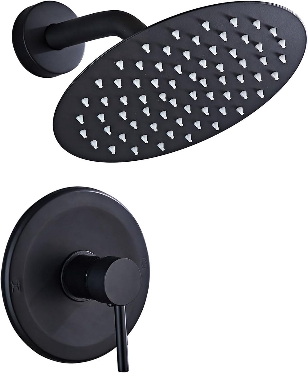 Thijox - Inbouwdoucheset Zwart met 20 cm Hoofddouche en Handdouche - Luxe Inbouw Douchearmatuur voor Badkamer, Modern Design, Hoogwaardige Kwaliteit