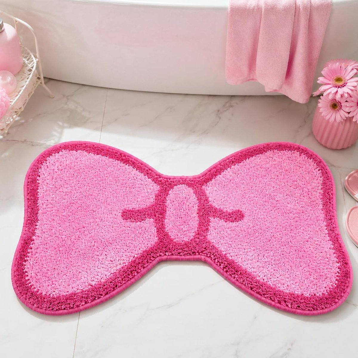 SnelShoppen - Badmat Antislip Wasbaar Microvezel Pluizig 41x76cm - Zacht Comfortabel Badkleed Badkamer Tapijt Sneldrogend Absorberend