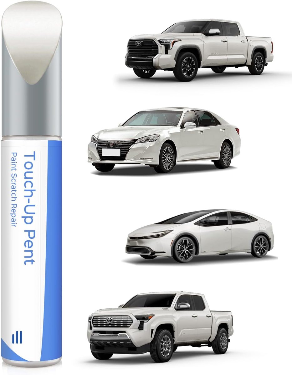 SnelShoppen - Verfpen voor Auto - Toyota Blizzard Pearl Tricoat - Perfecte Kleurmatch voor Krassen en Schade - Geschikt voor Alle Toyota Modellen - He