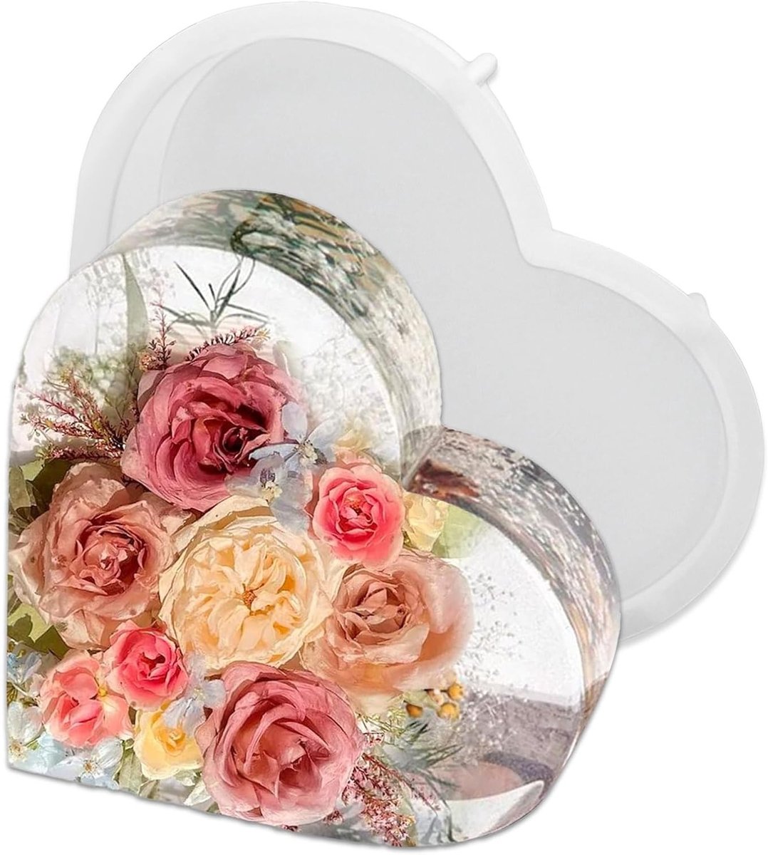 Grote Hartvormige Epoxy Resin Mallen voor Beginners, Ideaal voor DIY Projecten en Gesealde Bloemen, Siliconeshapes voor Creatieve Kunstwerken