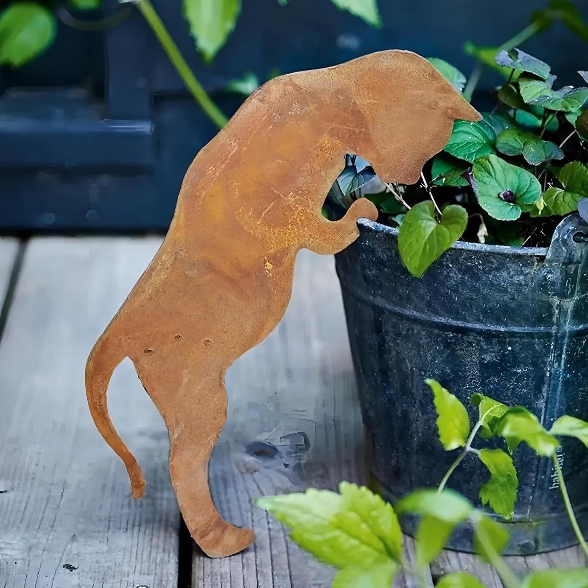 SnelShoppen - Tuin Decoratie - Roestige Tuinsteker - Metaal Rust Decoratie - Patina Roest voor Tuin, Patio, Balkon - 30cm Hoog - Weerbestendig