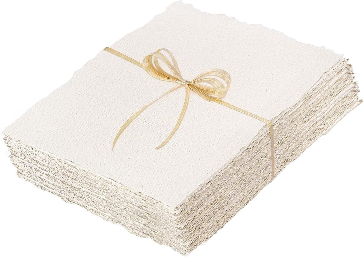 Handgeschept aquarelpapier 300GSM, 15,24 x 10,16 cm, dik papier voor schilderen, uitnodigingen en handwerk (25 vellen)