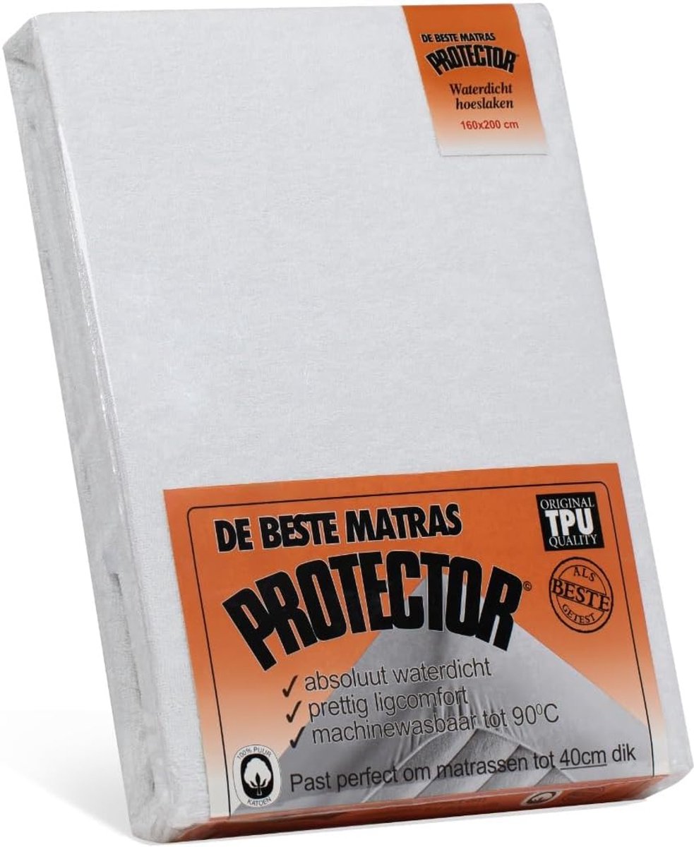 SnelShoppen - Superieur Waterproof Matrasbeschermer 160x200 cm - Molton Hoeslaken - Allergievriendelijk, Wasbaar, Oeko-Tex Gecertificeerd